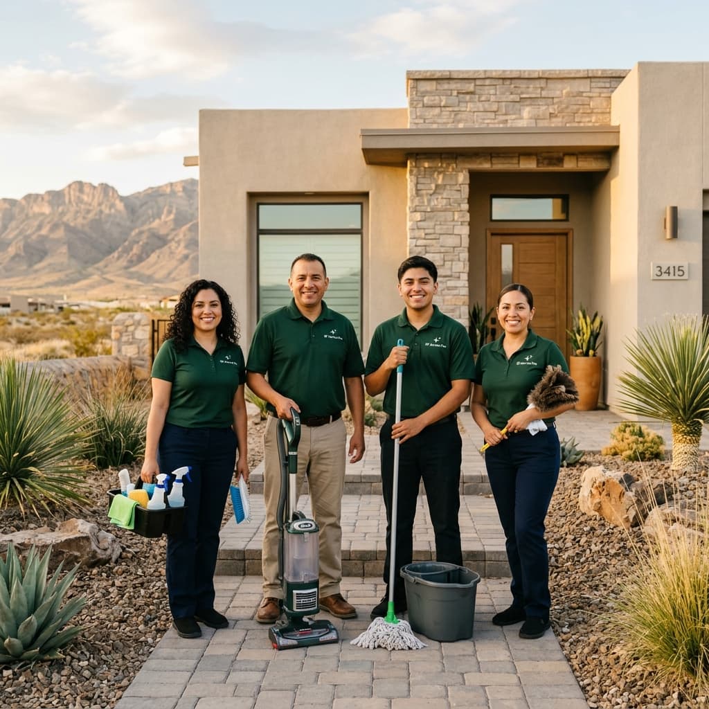 EP Service Pros cleaning team wearing branded polo shirts in El Paso
